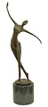 Produktbild: Aubaho Dekoobjekt Bronzeskulptur Frau Tänzerin im Antik-Stil Bronze Figur Statue 53cm