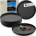 Produktbild: SÄNGER Madeira | Dessertteller 6 teilig, Steingut Teller Set 6 Personen, Kuchenteller kleine Teller spülmaschinenfest mikrowellenfest multifunktional, Steingut Geschirr schwarz matt | VALUE COLLECTION