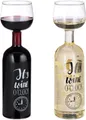 Produktbild: Relaxdays Weinflasche Glas, XL Weinglas mit Spruch, Fun Geschenk für Weinliebhaber, Weinflaschenglas 750 ml, transparent