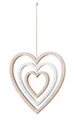 Produktbild: levandeo Deko Herz Mobile H35cm Windspiel MDF Holz Natur Weiß Holzherz Hängedeko Deko-Anhänger
