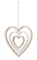 Produktbild: Levandeo® Windspiel, Deko Herz Mobile H35cm Windspiel MDF Holz Natur Weiß Holzherz