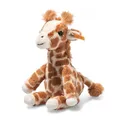 Produktbild: Steiff Gina Giraffe Hellbraun gefleckt 23 cm, Soft Cuddly Friends, aufrecht sitzend durch Granulatsäckchen, Kuscheltier Giraffe, Zootier Plüschtier, Flauschiges Safari-Tier