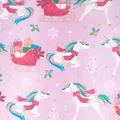 Produktbild: Geschenkpapier Einhorn mit Weihnachtsschlitten 70cm x 2m Rolle Rosa - Rosa
