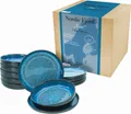 Produktbild: CreaTable, 21550, Nordic Fjord Blue, Tellerset 12-tlg, Steinzeug