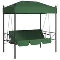 Produktbild: vidaXL Hollywoodschaukel mit Dach Grün Stahl, Schaukelbank, Hollywood Schaukel, Hängeschaukel, Hollywoodschaukel, Gartenschaukel, Gartenschaukel