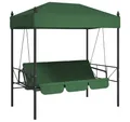 Produktbild: vidaXL Hollywoodschaukel Hollywoodschaukel mit Dach Grün Stahl, 1 tlg.