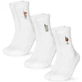 Produktbild: OCCULTO Basicsocken Damen & Herren Motiv Tennissocken 3er Pack (Modell: Robin) (3-Paar) weiß 39-42