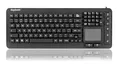 Produktbild: KeySonic KSK-6231 Tastatur INEL (US) Silikon-Tastatur universell Staub und wasserdicht Full-Size Touchpad mit Beleuchtung, schwarz, 28077