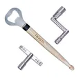 Produktbild: Rayzm Trommelschlüssel, kontinuierliche Bewegungsgeschwindigkeitstaste und Trommel Bier Flaschenöffner, Neuheit Geschenk für Drummer (3er Pack)