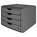 Produktbild: helit Schubladenbox the green chameleon  grau H6429582, DIN A4 mit 4...