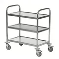 Produktbild: Kongamek Edelstahl-Etagenwagen 100 kg, 3 Etagen, 910 x 590 x 940 mm L/B/H Tischwagen Rollwagen