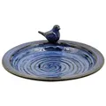 Produktbild: Dehner Vogeltränke Natura Doppio, Ø 31.5 cm, Höhe 5 cm, blau, aus Steinzeug gefertigt blau