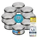 Produktbild: Designer Türstopper aus Edelstahl Gummi Türpuffer Türhalter Stopper 1,2kg (Silber 11x6cm, 8 Stück)