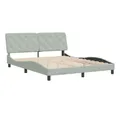 Produktbild: vidaXL Bett Bettgestell ohne Matratze Hellgrau 160x200 cm Samt