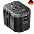 Produktbild: LENCENT Reiseadapter Weltweit Internationaler Reisestecker mit 2 USB Anschlüße A