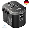 Produktbild: LENCENT Reiseadapter Weltweit Internationaler Reisestecker mit 2 USB Anschlüße A