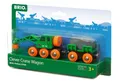 Produktbild: BRIO® Spielzeugeisenbahn-Lokomotive World Waggon Grüner Kranwagen mit Anhänger und Fracht 4 Teile 33698