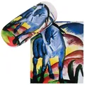Produktbild: schönes Kunstdruck-Brillenetui mit weichem Microfaserbezug und Tuch Blaues Pferd