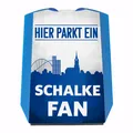 Produktbild: Hier parkt ein Schalke Fan Parkscheibe in Vereinsfarben