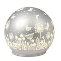 Produktbild: LED Kugellampe Deko Kugel Blumenwiese Pastell silber 12cm mit Timer Formano F26