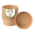 Produktbild: BIOZOYG Salatschale 300 Stück 650 ml braun - Bowl Schüssel Suppenschalen Einwegschalen to go - Einweggeschirr Deli Container Bowl to go - Kartonschale Einweg Mealprep Suppenbehälter