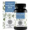 Produktbild: Nature Love® Hyaluronsäure mit Zink | 90 Kapseln | 500 mg reine Hyaluronsäure je Kapsel | 3 Monatsvorrat | ohne Zusätze | vegan