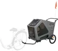 Produktbild: TRIXIE Hundeanhänger für das Fahrrad 59 × 72 × 98 cm bis zu 45 kg – mit Federung und großer Hecktür – mit Feststellbremse und Anhängerkupplung - Reflektoren und Signalwimpel - 12804