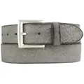 Produktbild: BELTINGER Ledergürtel Gürtel aus weichem Vollrindleder Used-Look 4 cm - Ledergürtel für Herr (1-St) weiches Leder, Gürtelschnalle in Altsilber, Vintage grau|silberfarben 120 cm (Gesamtlänge 135 cm)