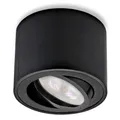 Produktbild: Sweet Led Aufbaustrahler dimmbar schwarz flach Aufbauspots aus Aluminium Deckenspots wechselbarem 5W Modul Aufbauleuchte schwenkbar Deckenleuchte rund Aufputz Strahler warmweiß 230V