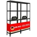 Produktbild: PROREGAL® Schwerlastregal MegaDeal 2 Stück APOLLO 180x75x30cm Fachlast 175kg Schwarz, 2-tlg. 180 cm