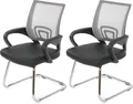 Produktbild: 2er-Set Konferenzstuhl Afragola, Besucherstuhl, Kunstleder MVG- grau