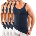 Produktbild: HERMKO Unterhemd 3000 4er Pack Herren Tank Top (Weitere Farben) Bio-Baumwolle blau D 14 = EU 8XL