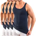 Produktbild: HERMKO 3000 4er Pack Herren Tank Top - 100% Bio-Baumwolle, Unterhemd in Feinripp - Strapazierfähig & Hautfreundlich, Größe:D 14 = EU 8XL, Farbe:Marine