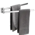 Produktbild: Handtuchhalter Edelstahl Wandmontage Schwenkbar Platzsparend Bad Küche 2 Stangen