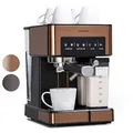 Produktbild: Klarstein Espresso Siebträgermaschine mit Milchaufschäumer, 1,8L Mini-Espressomaschine mit Siebträger, 20 Bar, Edelstahl, Klein, 0,5L Milchtank, 1350W Kaffeemaschine für Gemahlenen Kaffee