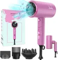 Produktbild: Haartrockner Föhn ionen 2200W AC Motor, Haarfön mit 2 Geschwindigkeiten, Rosa