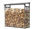 Produktbild: QUICK STAR Metall Kaminholzregal Anthrazit 143 x 70 x 145 cm Garten Kaminholzunterstand 1,4 m³ / 2 Schüttraummeter Kaminholzlager Stapelhilfe Aussen