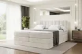 Produktbild: ALTDECOR Boxspringbett mit Matratze und Lattenrost, Topper, Polsterbett mit Bettkasten, Bett mit Stauraum H3- und H4- Matratze, Doppelbett, Springboxbett - OTTA King - 200x200 - Beige Samt