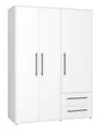 Produktbild: Kleiderschrank 3-trg. mit Schubladen 145 cm breit Weiß Schrank