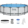 Produktbild: Steel Pro MAXTM Frame Pool Komplett Set mit Filterpumpe Ø 427 x 107 cm, lichtgrau...