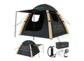 Produktbild: JUSKYS® Campingzelt EasyFlow M - Dunkelgrau/Khaki, aufblasbares Zelt mit Luftpumpe und Zubehör, inkl. LED-Lampe