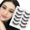 Produktbild: Damen Falsche Wimpern Natürlich Look 3D Wispy Weich Wiederverwendbar 5 Paar