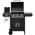 Produktbild: Outsunny Gasgrill, Schwarz, Metall, 50x100x110 cm, Grills & Outdoor-Küchen, Gasgrills