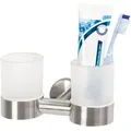 Produktbild: bremermann Doppel-Glasbecherhalter, Edelstahl, Metall, 17.5x10.5x11 cm, Badaccessoires, Waschplatzzubehör, Zahnputzbecher