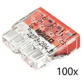 Produktbild: 100 x Wago 2273-204 Verbindungsklemme transparent orange für alle Leiterarten 4-Leiter bis 0,5-2,5qmm