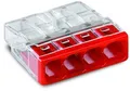 Produktbild: WAGO 2273-0204 COMPACT Verbindungsdosenklemme, 4 Fach, rot - Inhalt: einzeln