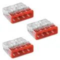 Produktbild: 3x WAGO Steckklemme 4 fach rot 2273-204 Dosenklemmen Compact 4 Klemmstellen