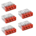 Produktbild: 5x WAGO Steckklemme 4 fach rot 2273-204 Dosenklemmen Compact 4 Klemmstellen