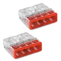 Produktbild: 2x WAGO Steckklemme 4 fach rot 2273-204 Dosenklemmen Compact 4 Klemmstellen