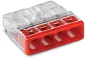 Produktbild: WAGO 2273-204 COMPACT-Verbindungsdosenklemme transparent/rot 100 Stück